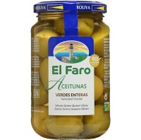 El Faro Grüne Oliven "Gordal" mit Kern 350g